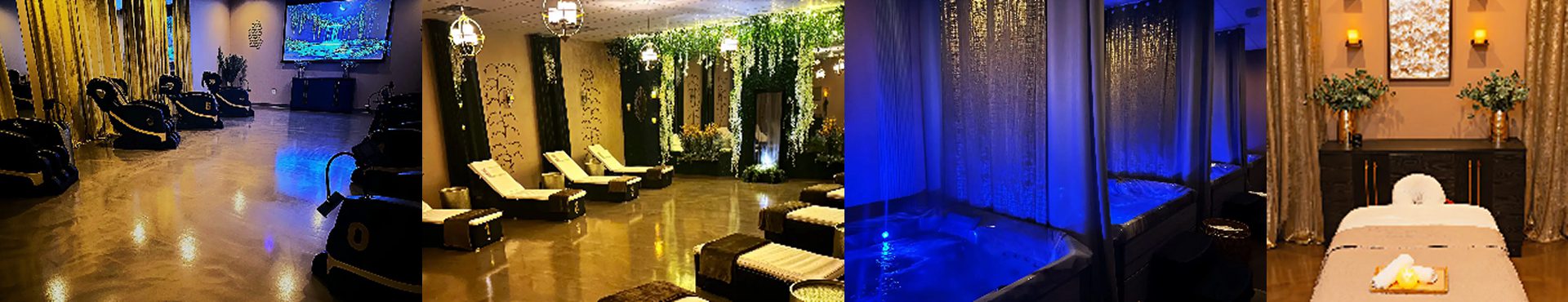 Tranquil spa lounge with treatment rooms